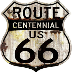 plaque déco américaine murale tole panneau de highway route 66 centennial rusty